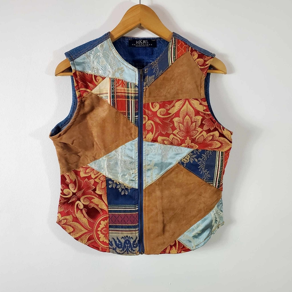 Vintage Denim Patchwork Vest